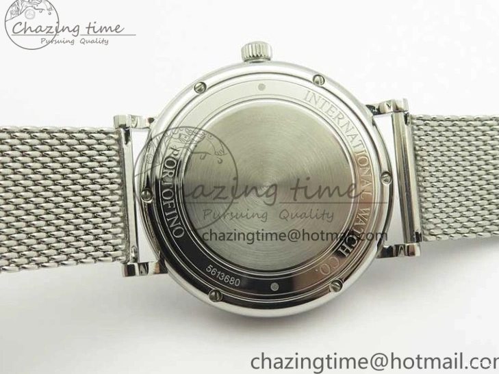 MIROTIME 0701 Breathable Portofino IW356501 SS V3 MK 1:1 Best Edition White Dial Gold Markers On SS Mesh Bracelet MIYOTA 7197